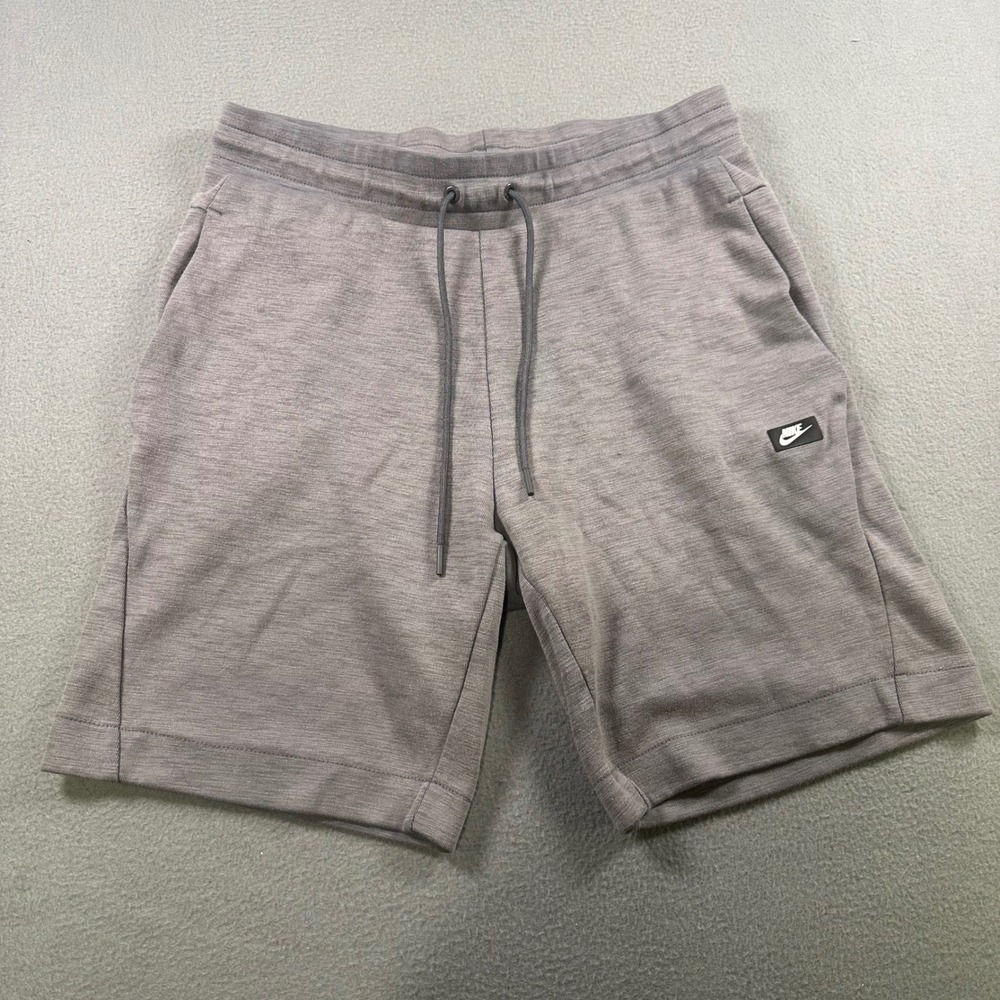 Nike Optic Fleece Shorts Mens Large Gray Marled 928509-021 Athletic Gym Running